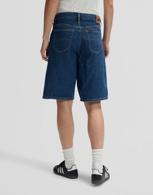 Relaxed Drapey Jort in Overt Wash