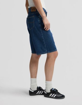 Relaxed Drapey Jort in Overt Wash