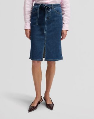 Regular Lightweight Midi Skirt With Bow in Seaside Trip