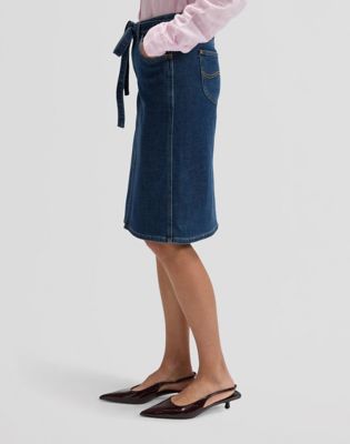 Regular Lightweight Midi Skirt With Bow in Seaside Trip