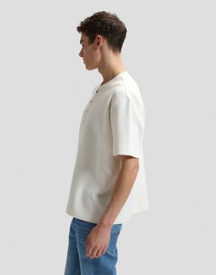Relaxed Henley Tee in Natural