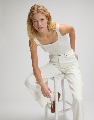 Stella Wide Leg Selvedge Denim Jean in Fresh Flock