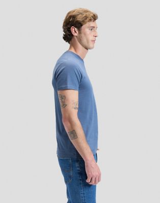 Twin Pack Slim Crew Tees in Academy Blue & Natural