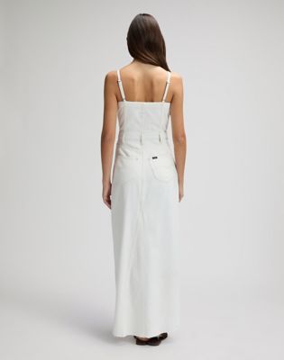 Lee Slim Maxi Denim Dress Powder White, Lee