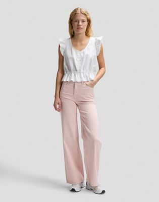 Regular Ruffle Sleeve Shirt in Bright White
