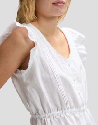 Regular Ruffle Sleeve Shirt in Bright White
