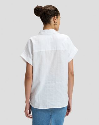 Lee Loose Utility Short Sleeve Shirt Bright White, Lee