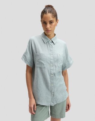 Short Sleeve Loose Utility Shirt in Desert Sage