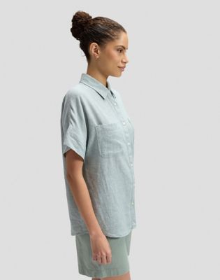 Short Sleeve Loose Utility Shirt in Desert Sage