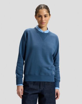 Relaxed Raglan Crew Sweatshirt in Academy Blue