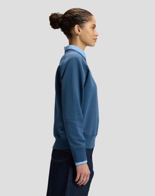 Relaxed Raglan Crew Sweatshirt in Academy Blue