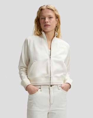 Relaxed Zip Up Sweatshirt in Ecru