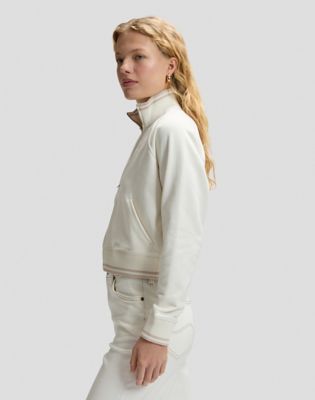 Relaxed Zip Up Sweatshirt in Ecru