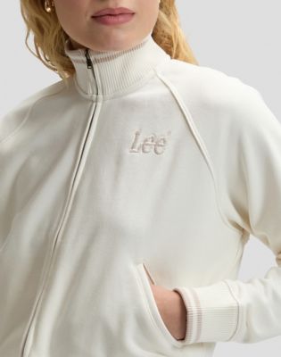 Relaxed Zip Up Sweatshirt in Ecru