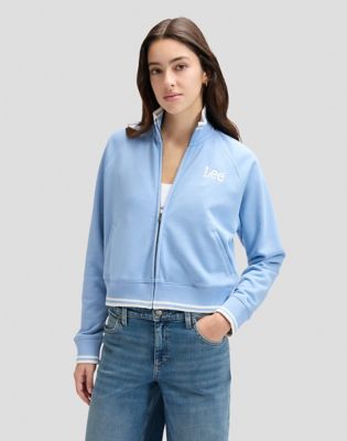 Relaxed Zip Up Sweatshirt in Halogen