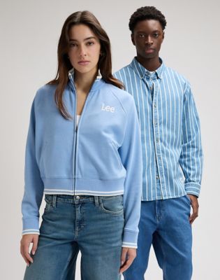 Relaxed Zip Up Sweatshirt in Halogen