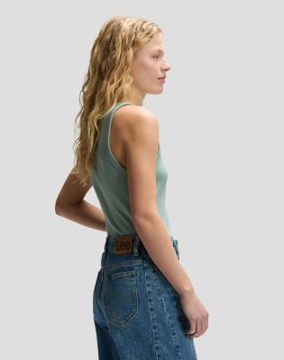 Slim Rib Tank in Desert Sage