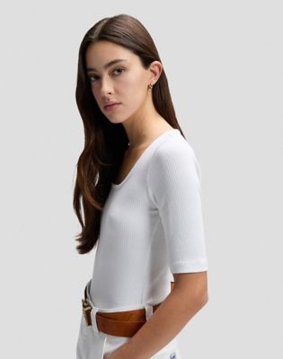 Slim Squared Neck Tee in Bright White