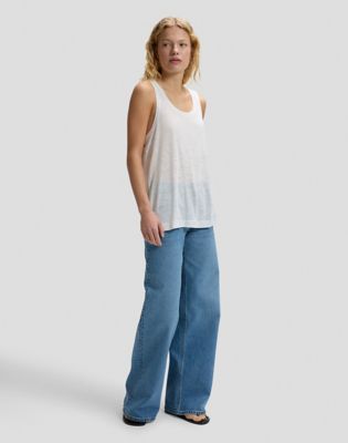 Slim Lightweight Tank Top in Bright White alternative view 2