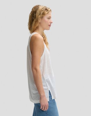 Slim Lightweight Tank Top in Bright White alternative view 3