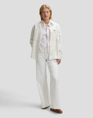 Workwear Relaxed Utility Overshirt in Powder White