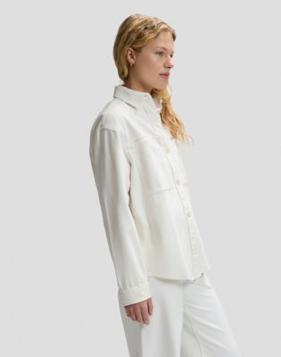 Workwear Relaxed Utility Overshirt in Powder White