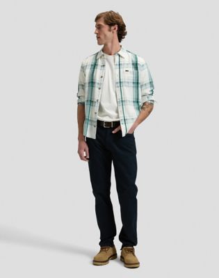 Regular Leesure Shirt in Algae Plaid