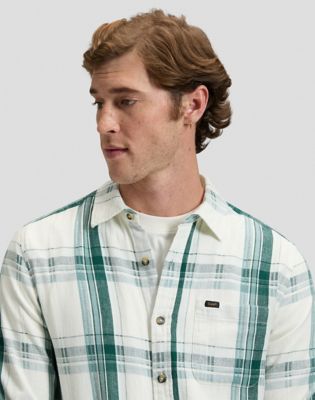 Regular Leesure Shirt in Algae Plaid