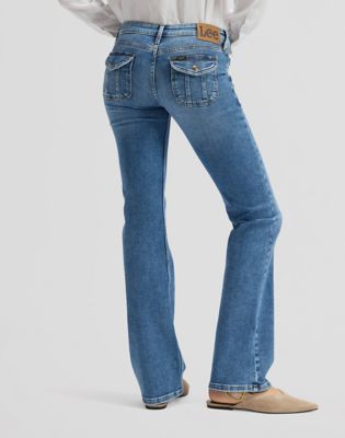 Jessica Bootcut Flap Pocket Jean in Lapis Blue main view