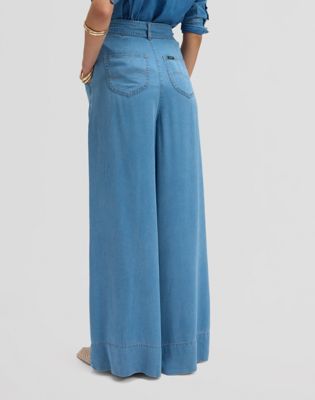 Regular Pleated Wide Leg Lightweight Jean in Ice Storm alternative view 2