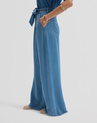 Regular Pleated Wide Leg Lightweight Jean in Ice Storm alternative view 3