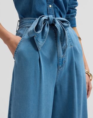 Regular Pleated Wide Leg Lightweight Jean in Ice Storm alternative view 4