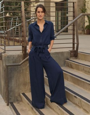 Regular Pleated Wide Leg Lightweight Jean in Sunset Ride