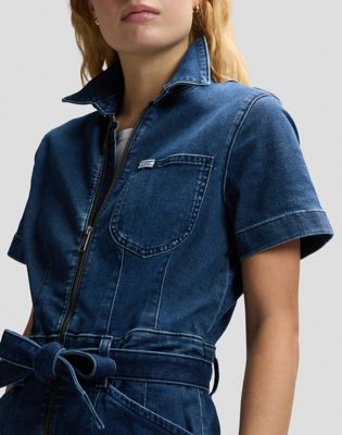 Workwear Slim Short Sleeve Boilersuit in Rapid Currents
