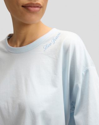 Relaxed Boxy Lee Tee in Beau Blue