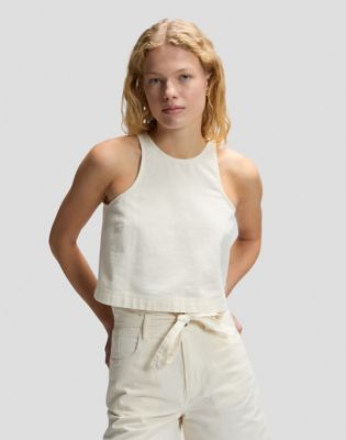 Regular Boxy Sleeveless Top in Natural