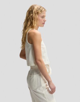 Regular Boxy Sleeveless Top in Natural