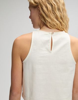 Regular Boxy Sleeveless Top in Natural