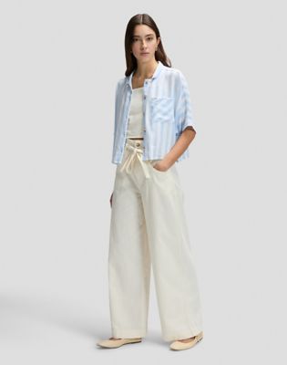 Relaxed Lightweight Resort Shirt in Sea Mist Stripe
