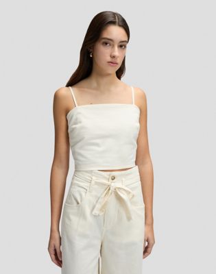 Slim Strappy Tank in Natural