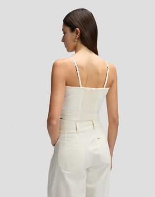 Slim Strappy Tank in Natural