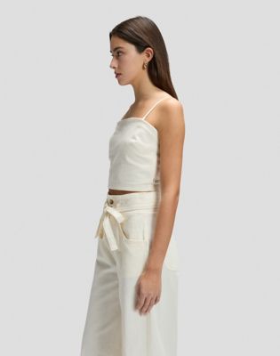 Slim Strappy Tank in Natural