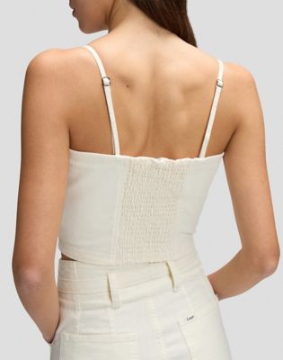 Slim Strappy Tank in Natural