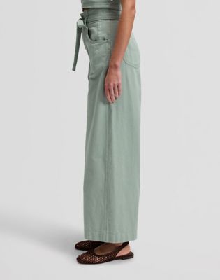 Regular Pleated Lightweight Trousers in Desert Sage