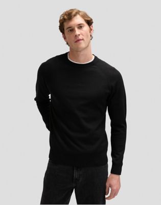 Regular Clean Raglan Sweater in Black
