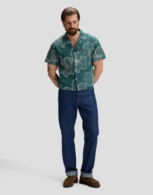 101 Relaxed Vintage Resort Shirt in Algae Floral