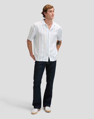 Relaxed Lightweight Resort Shirt in Beau Blue Stripe