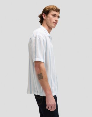 Relaxed Lightweight Resort Shirt in Beau Blue Stripe