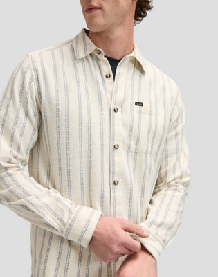 Regular Leesure Shirt in Dustier Blue Stripe