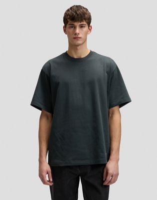 Workwear Relaxed Boxy Tee in Washed Black